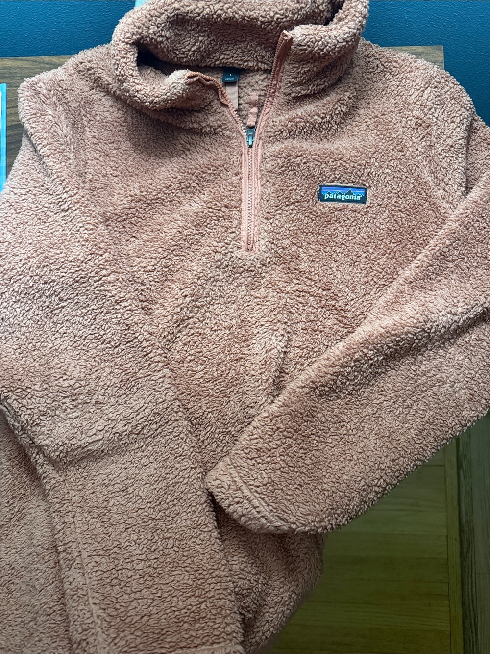 Patagonia Tan Sherpa Quarter-Zip Jacket